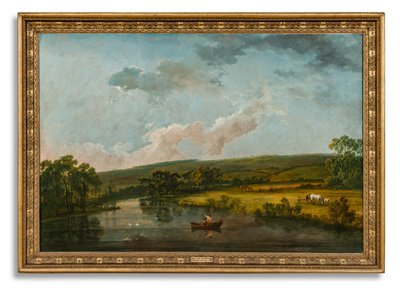 Hazel Gap, Perto de Welbeck (óleo sobre tela) de George the Elder Barret