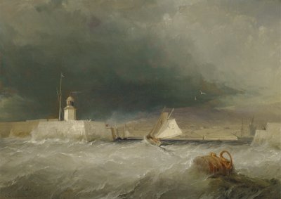 Porto em um dia de tempestade de George the Elder Chambers