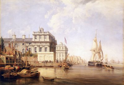 Vista do Hospital de Greenwich, a partir da margem norte do Tamisa de George the Elder Chambers