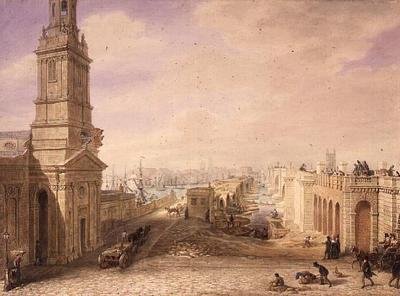 Velhas e Novas Pontes de Londres de George the Elder Scharf