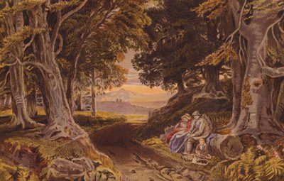 Viajantes cansados (litografia a cores) de George the Younger (after) Barret