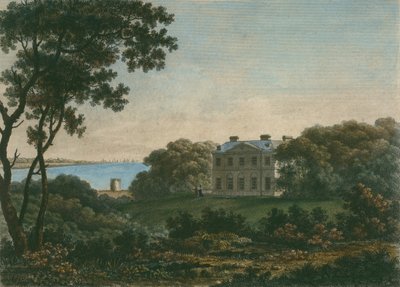 Casa de Andrew Robert Drummond, parque de Cadland, Hampshire, gravado por William Watts (1752-1851) de George the Younger Barret
