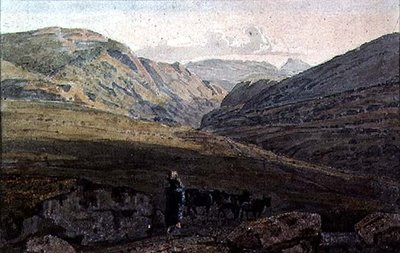 Paisagem montanhosa - noite de George the Younger Barret