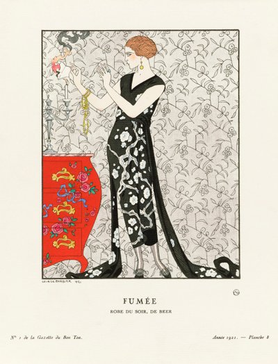Fumee, de "Gazette du Bon Ton" (gravura) de Georges (after) Barbier