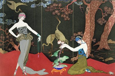 A Moda para laca, gravada por Henri Reidel de Georges (after) Barbier