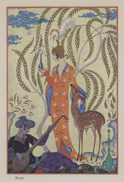O Romance do Perfume: Pérsia (cor litho) de Georges (after) Barbier