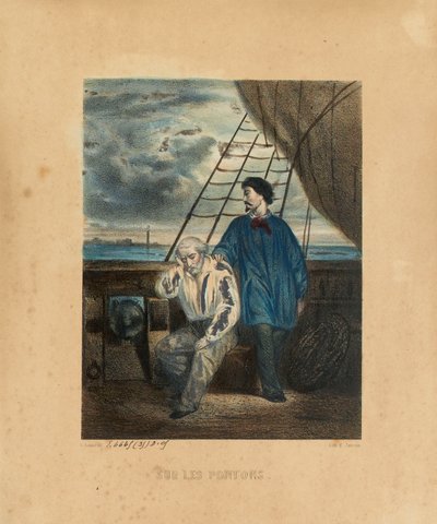 No pontão, gravado por H. Jannin, 1848 de Georges Alexandre after Fischer