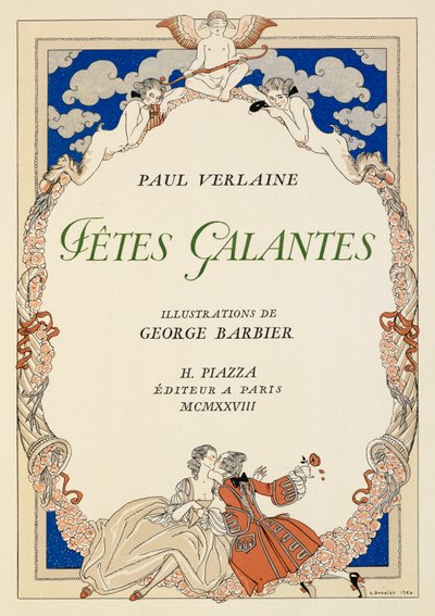 Um homem e uma mulher se beijando. de Georges Barbier
