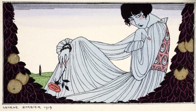 Contemplação 1919 (impressão em estêncil) de Georges Barbier