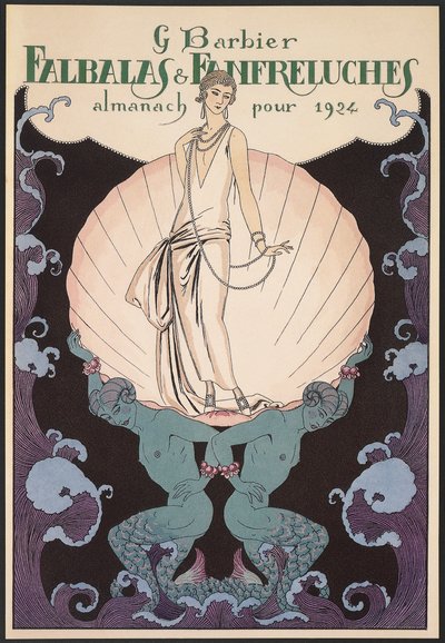 Falbalas et Fanfreluches, Almanaque de 1924, capa, de George Barbier, gravura de Georges Barbier