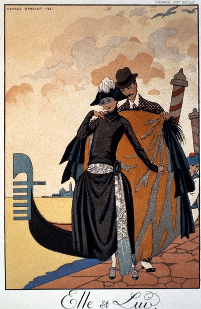 Ela e ele, ilustração de moda de Georges Barbier