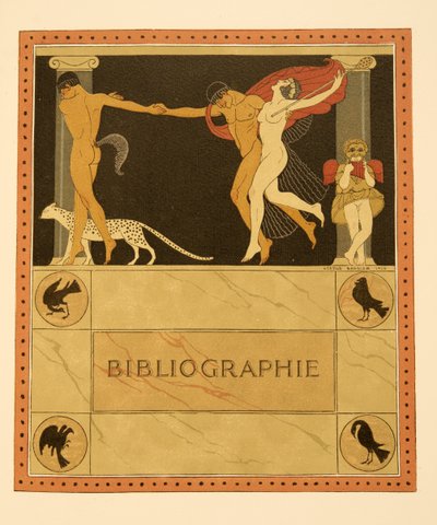 Ilustração de Les Chansons de Bilitis, de Pierre Louys, pub. 1922 (impressão pochoir) de Georges Barbier