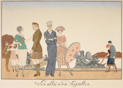 Os aliados de Versalhes. Várias representações de soldados dos aliados. de Georges Barbier