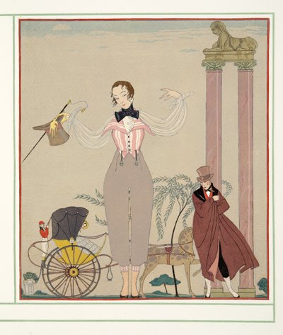 Mademoiselle de Maupin, de Personages de Comedie, pub. 1922 (impressão em estêncil) de Georges Barbier