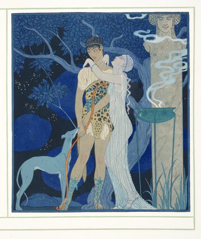 Phedre e Hippolyte, de Characters of Comedy, pub. 1922 (impressão em estêncil) de Georges Barbier