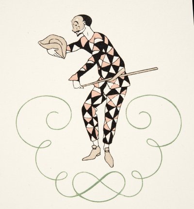 Pierrot, de Personages de Comedie, pub. 1922 (impressão em estêncil) de Georges Barbier