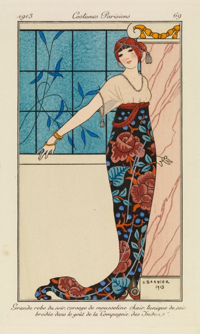 Prato de "Costumes Parisiens". de Georges Barbier