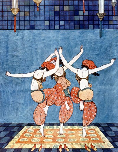 Princesa Scheherazade (Sheherazade) (contos das mil e uma noites). Ilustração de George Barbier (1882-1932). cerca de 1910. de Georges Barbier