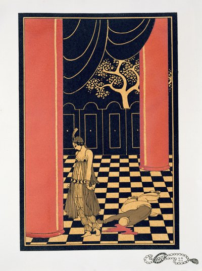 Tamara Karsavina (1885-1978) no papel de título de "Thamar de Georges Barbier