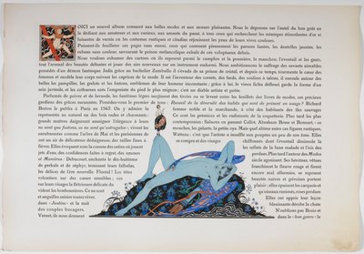 Texto e uma figura nua, de cor azul. de Georges Barbier