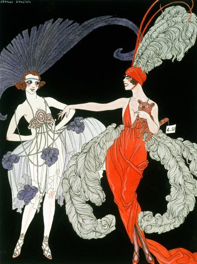 A compra (caneta, tinta e aguarela sobre papel) de Georges Barbier