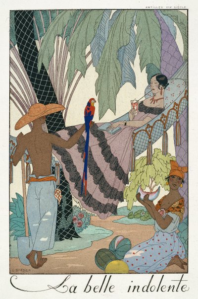 A beleza ociosa (impressão pochoir) de Georges Barbier