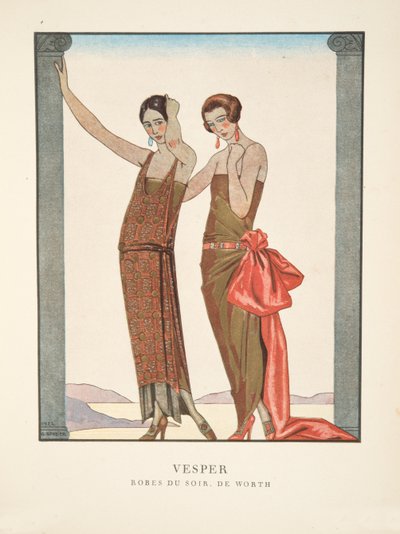 Vesper, de uma Colecção de Placas de Moda de Georges Barbier