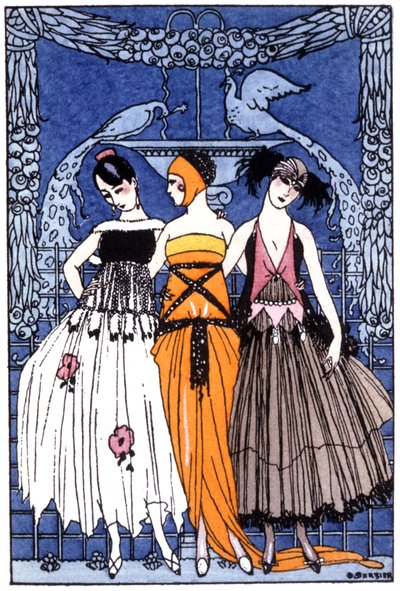 the three Graces, c. 1920 (gravura) de Georges Barbier