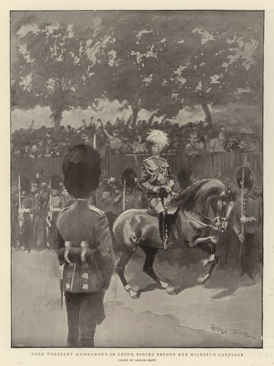 Lorde Wolseley (comandante em chefe) cavalgando na carruagem de Sua Majestade de Georges Bertin Scott
