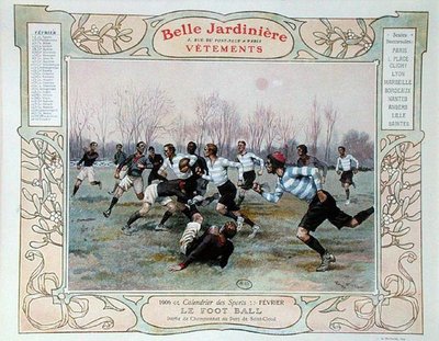 Rugby, ilustração para fevereiro de um calendário para a loja de roupas 
