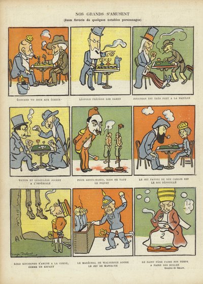 Jogos favoritos de grandes homens, ilustração para Le Rire de Georges Delaw