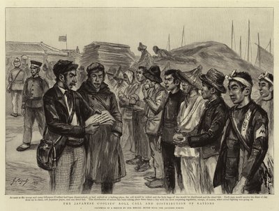 Chamada de rolagem dos japoneses e distribuição de rações de Georges Ferdinand Bigot
