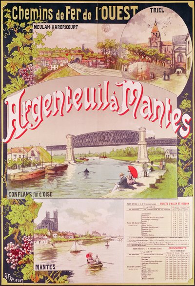 Cartaz publicitário da linha ferroviária ocidental de Argenteuil a Mantes de Georges Fraipont
