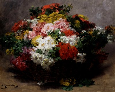 Ásteres multicoloridos. Pintura de Georges Jeannin (1841-1925) Coleção particular. de Georges Jeannin