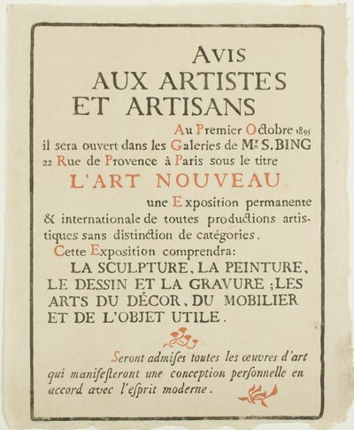Aviso aos artistas e artesãos de Georges Lemmen