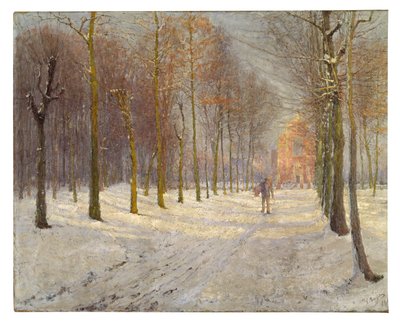 Igreja em Wondelgem (óleo sobre tela) de Georges Leon Ernest Buysse