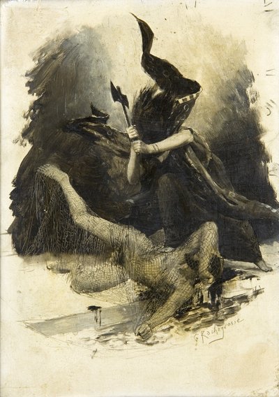 Cena de batalha antiga, c.1880 de Georges Marie Rochegrosse