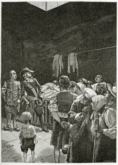 La Morgue - ilustração de Han d&39;Islande, século XIX (gravura de bw) de Georges Marie Rochegrosse