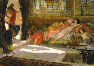 Nova chegada ao harém, Tebas, 18a dinastia, c.1890 de Georges Marie Rochegrosse