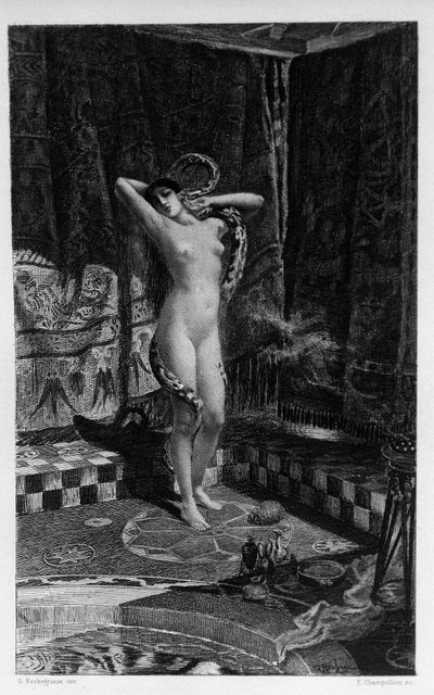 Salammbo, filha de Hamilcar Barca (ou Barcas) Ilustração de Georges Antoine Rochegrosse (1859-1938) para o romance "Salammbo" de Gustave Flaubert, tomando como enquadramento a guerra mercenária na época da primeira Guerra Púnica (246-241 a.C.) entre os rom de Georges Marie Rochegrosse