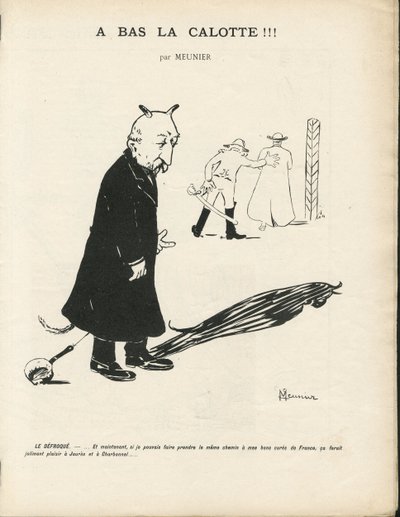 Ilustração de Georges Meunier (1869-1934) em Le Panache, ilustração da revista Royalist, 20/01/04 - Royalism, Religion Faith - Combes Emile, Devil - Animalisation de Georges Meunier