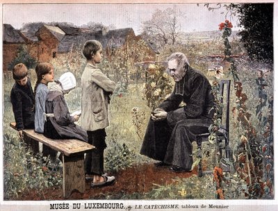 O catecismo (sacerdote e crianças no jardim) por Georges Meunier, Musee du Luxembourg - no "Le petit Journal" de 5 de Junho de Georges Meunier