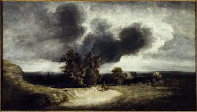 Paysage des environs de Paris, ca. 1830 (óleo sobre tela) de Georges Michel