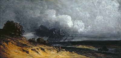 Tempestade perto de Montmartre (óleo sobre tela) de Georges Michel