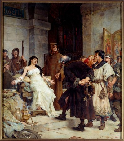 Um Estigma na Idade Média Pintura de Georges Moreau de Tours (1848-1901) 1885 Sol. 2,6x3 m Musee des Beaux Arts Nantes de Georges Moreau de Tours