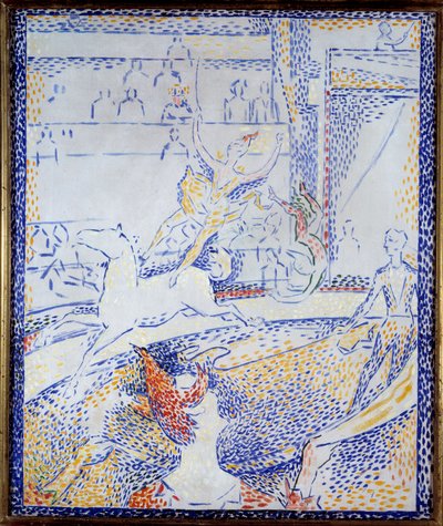 Circo Uma dançarina a fazer um número acrobático a cavalo e um palhaço. Esboço de Georges Seurat (1859-1891) 1891 Sun. 0,55x0,46 m Paris, musee d