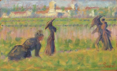 Figuras em uma paisagem, c. 1883. de Georges Pierre Seurat
