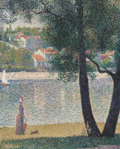 O Sena em Courbevoie, 1885. de Georges Pierre Seurat