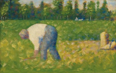 Camponês trabalhando; Camponês trabalhador, 1882-1883 de Georges Pierre Seurat