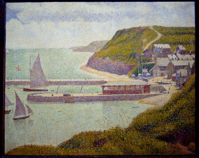 Port en Bessin, antes de porto, maree haute Painting by Georges Seurat (1859-1891) 1888 Sun. 0,67x0,82 m. Paris, Musee d
